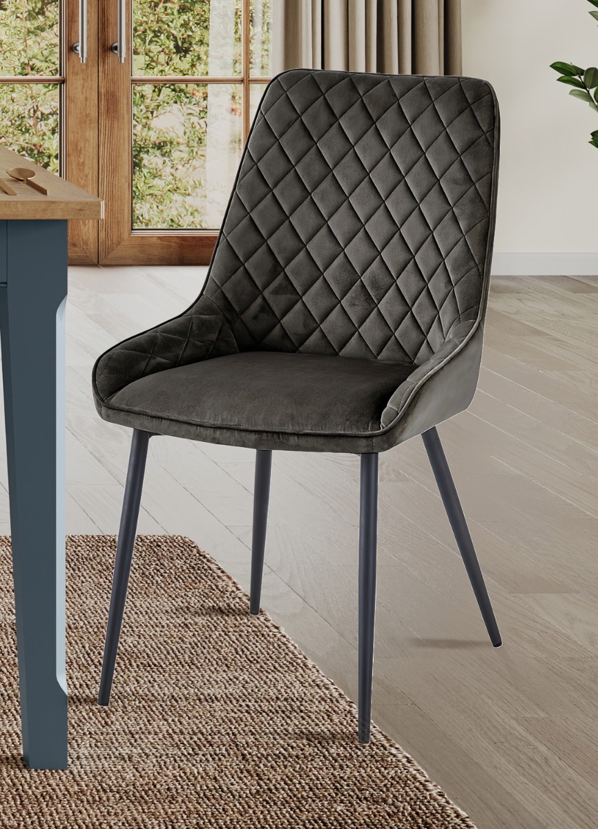 Signature Blue Dining Chair -  GUN METAL GREY (Pack of Two) by Baumhaus | Style Our Home