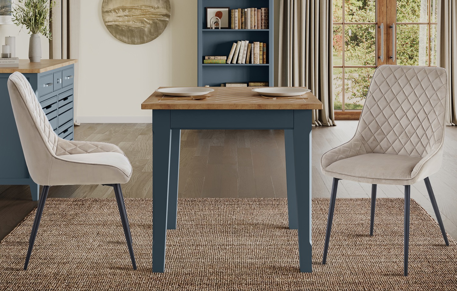 Signature Blue Square Dining Table by Baumhaus | Style Our Home