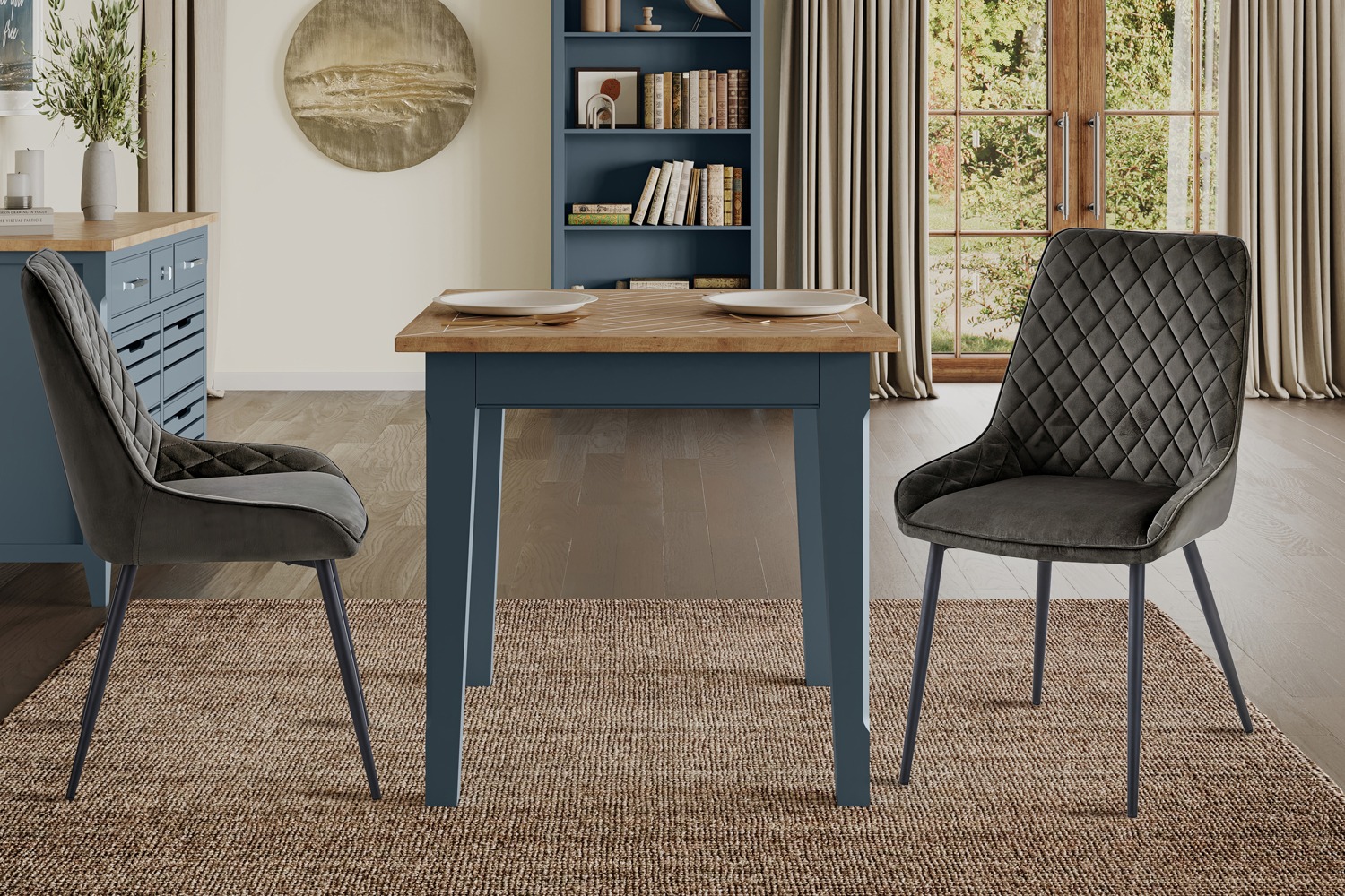Signature Blue Square Dining Table by Baumhaus | Style Our Home