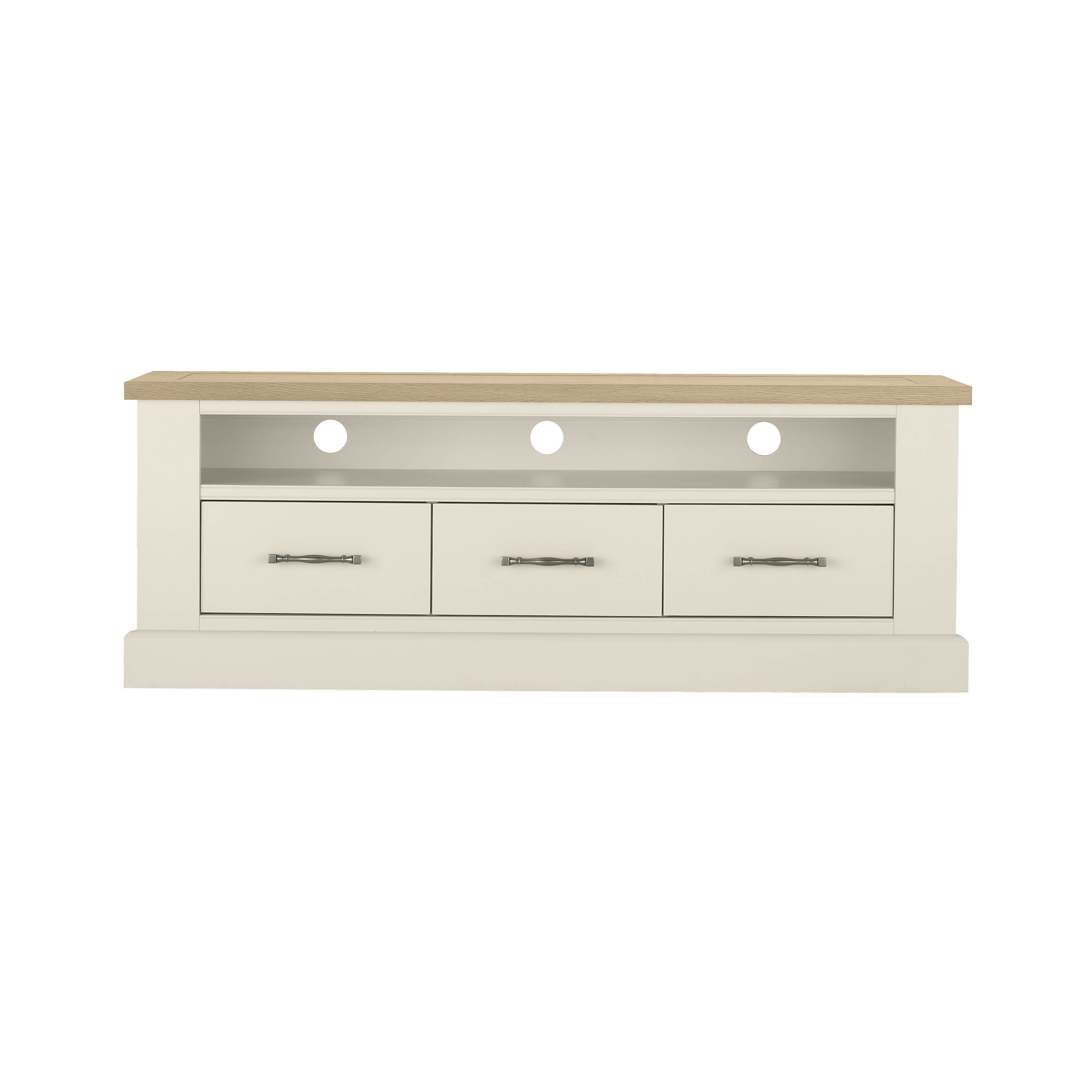 Chartreuse Pale Oak & Antique White Entertainment Unit - Style Our Home