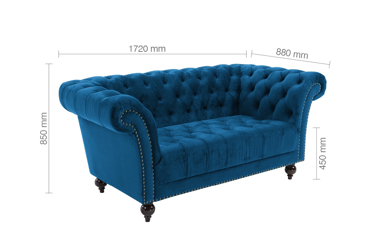 Chester Blue 2 Seater Sofa