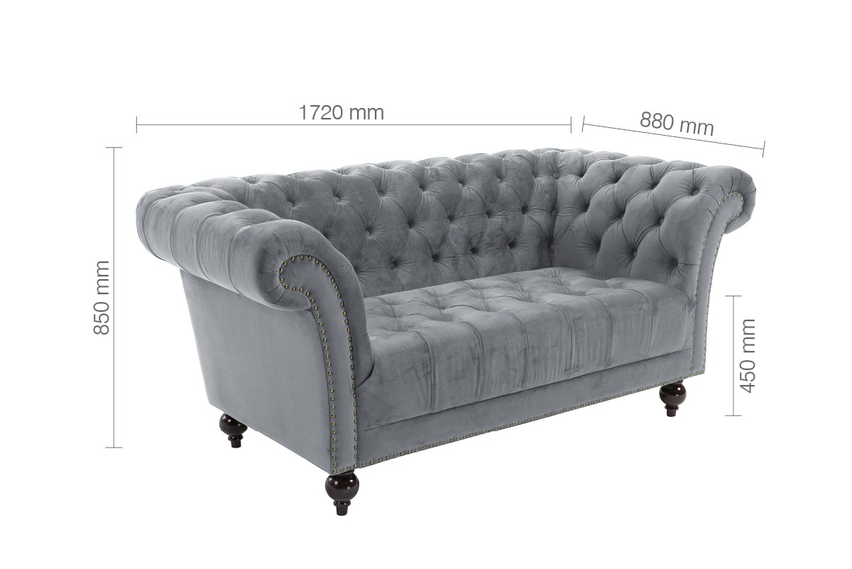 Chester Grey 2 Seater Sofa