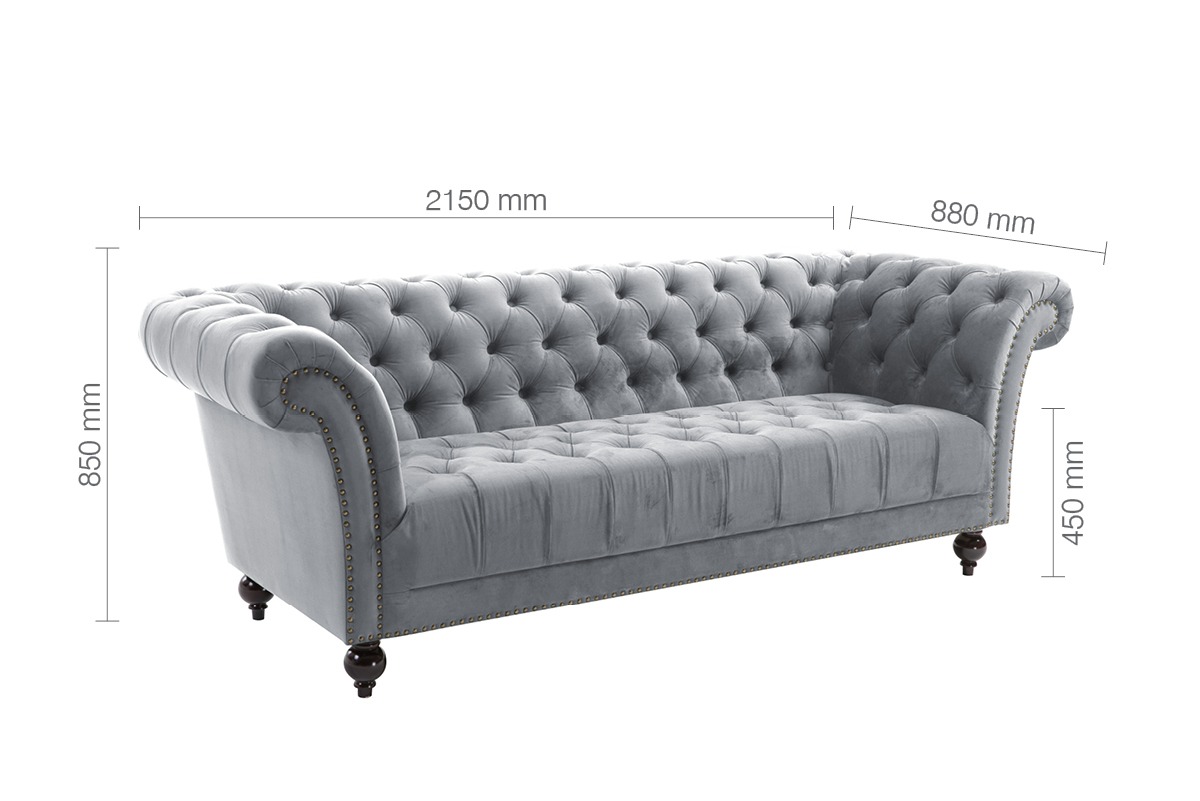 Chester Grey 3 Seater Sofa