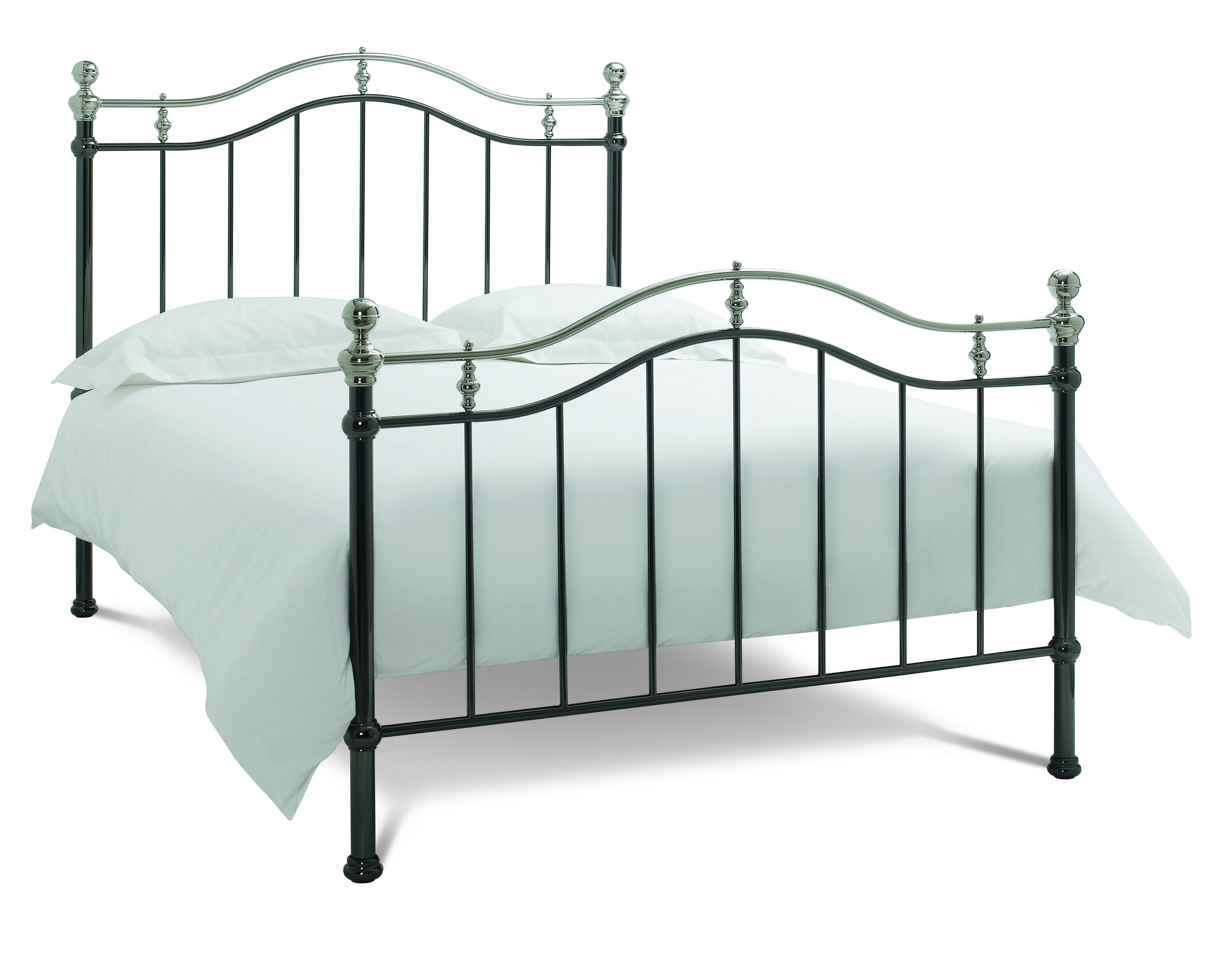 Bentley Designs Chloe Black & Shiny Nickel Double Bedstead - 135cm  - Style Our Home