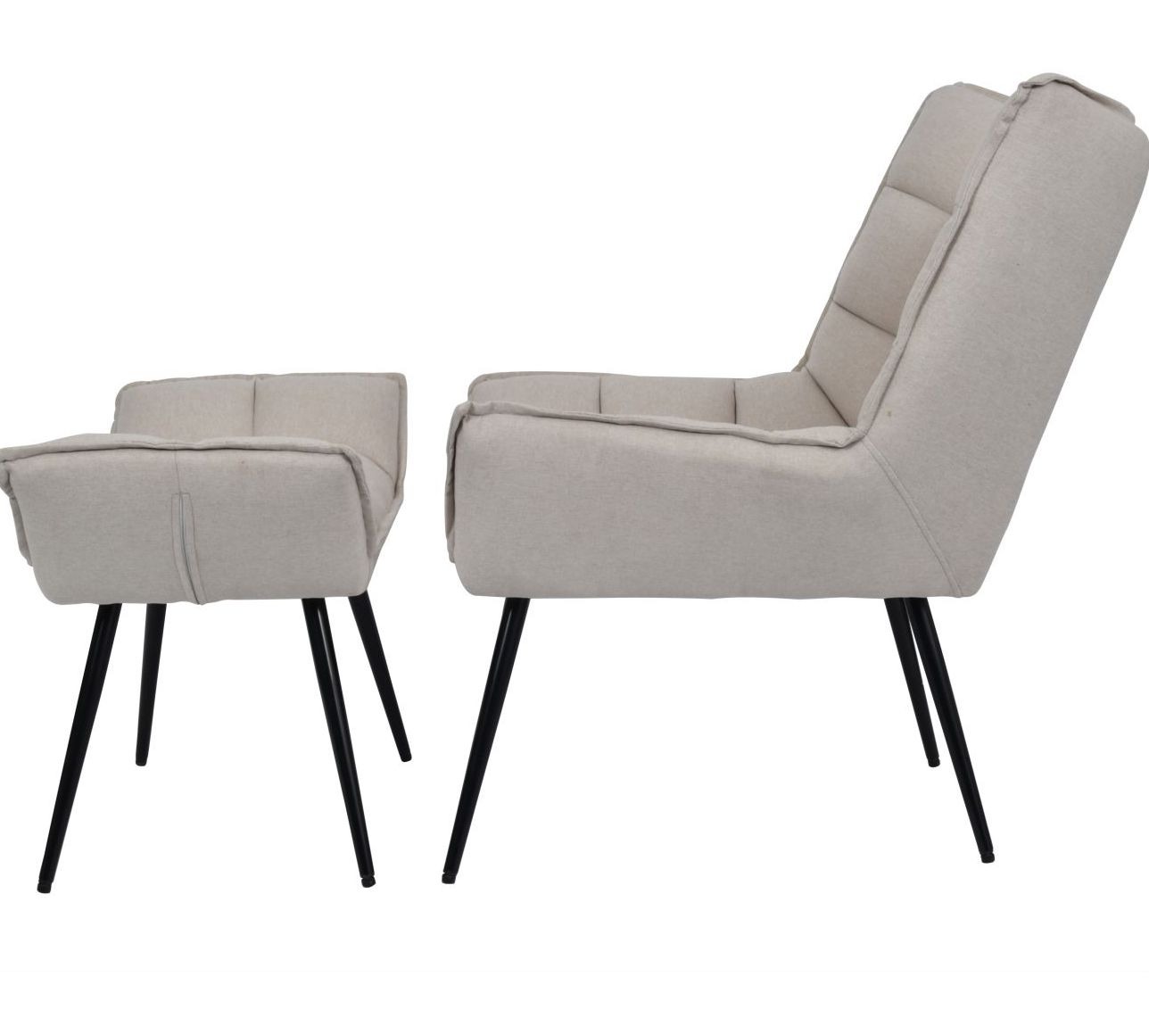 Chrishall Occasional Oatmeal Chair with Footstool by Libra Designs | Style Our Home