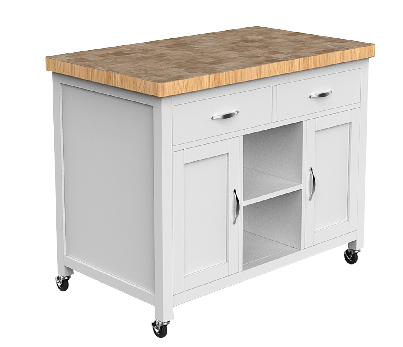 Kitchen Island (White) with Butchers Block by Baumhaus | Style Our Home