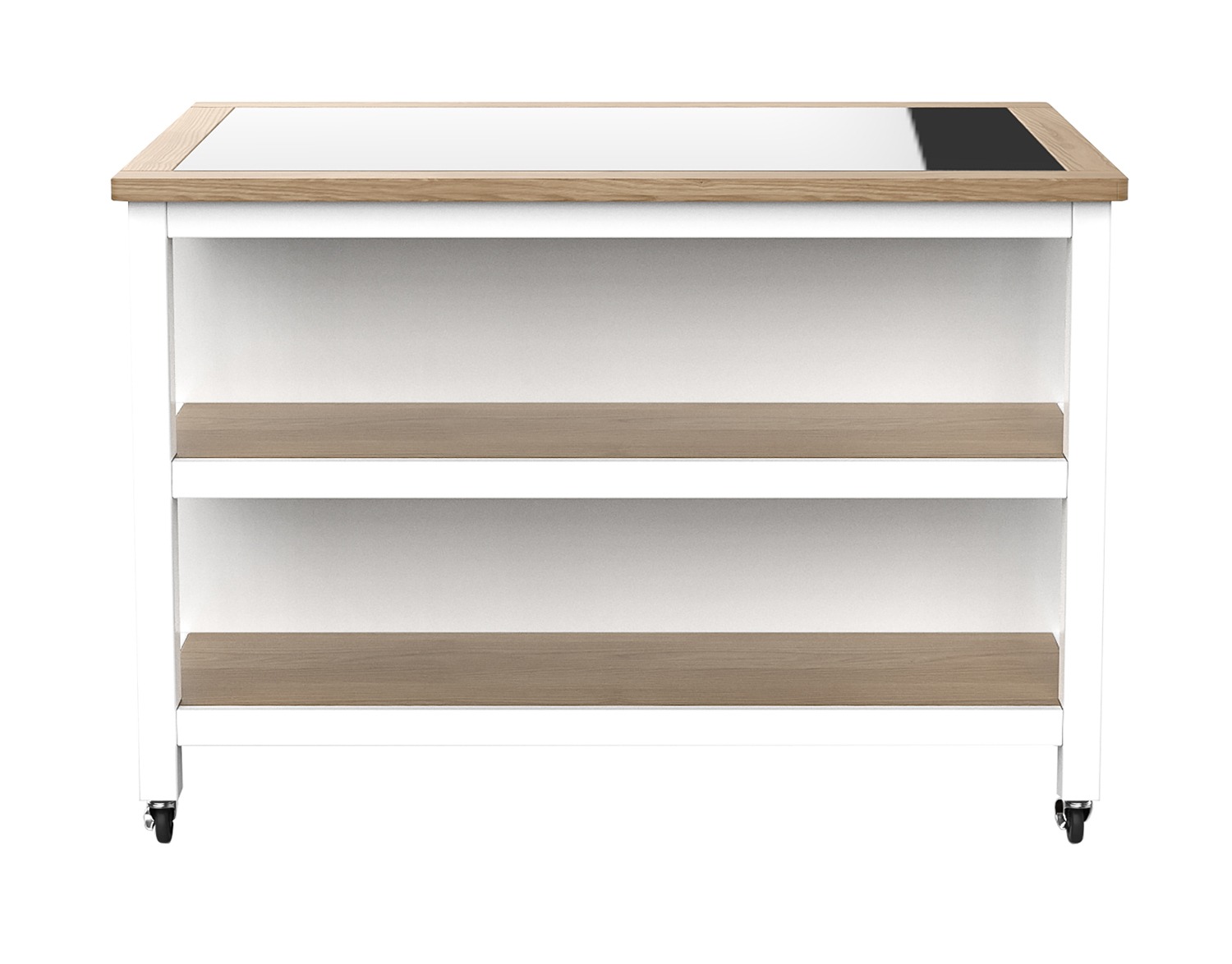 Kitchen Island (White) Open with Breakfast Bar by Baumhaus | Style Our Home