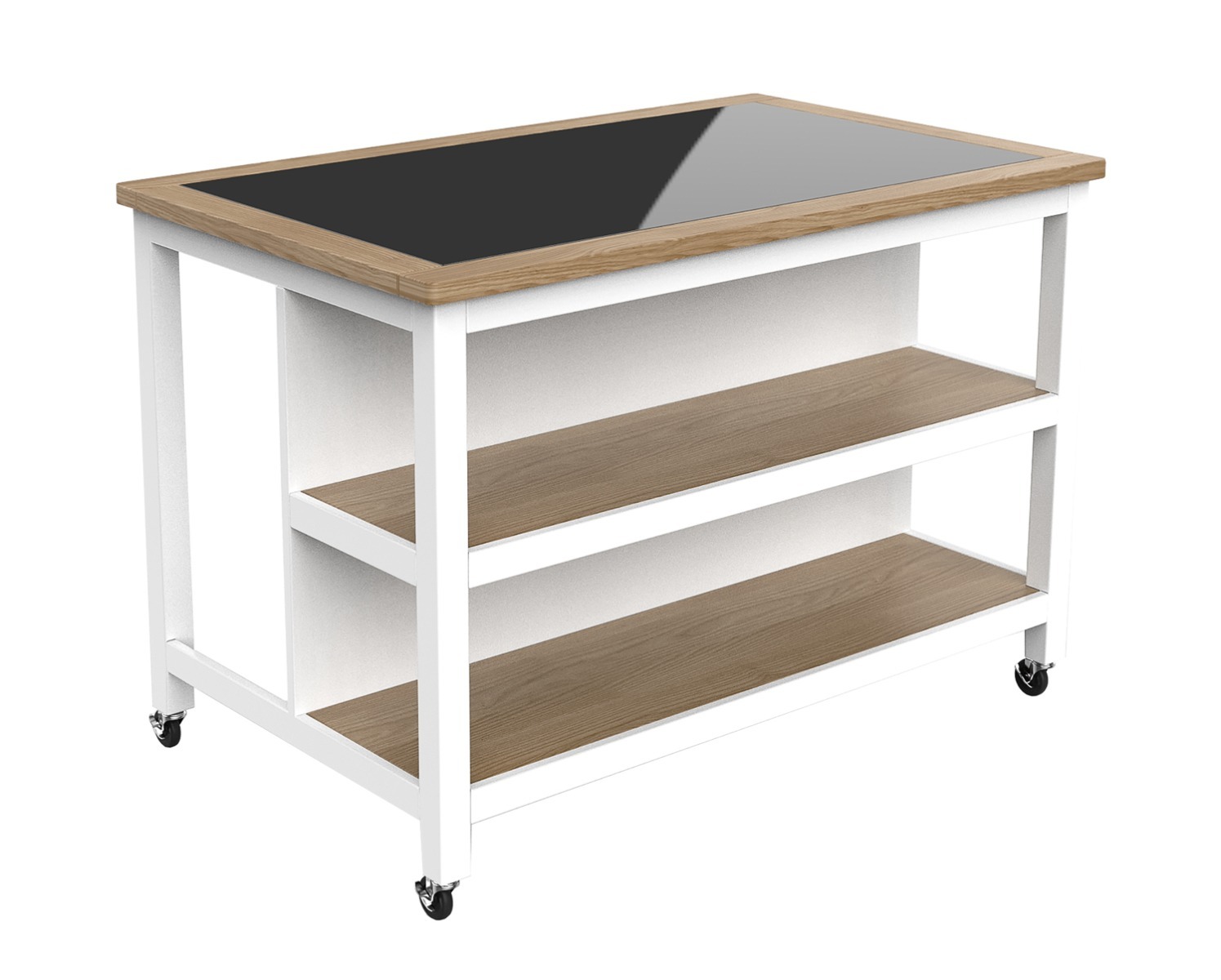 Kitchen Island (White) Open with Breakfast Bar by Baumhaus | Style Our Home