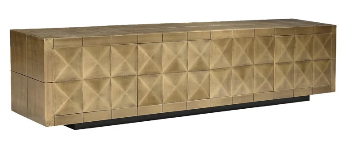 Collada 4 Door TV Unit in Brushed Gold by Richmond Interiors | Style Our Home 
