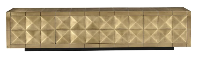 Collada 4 Door TV Unit in Brushed Gold by Richmond Interiors | Style Our Home 