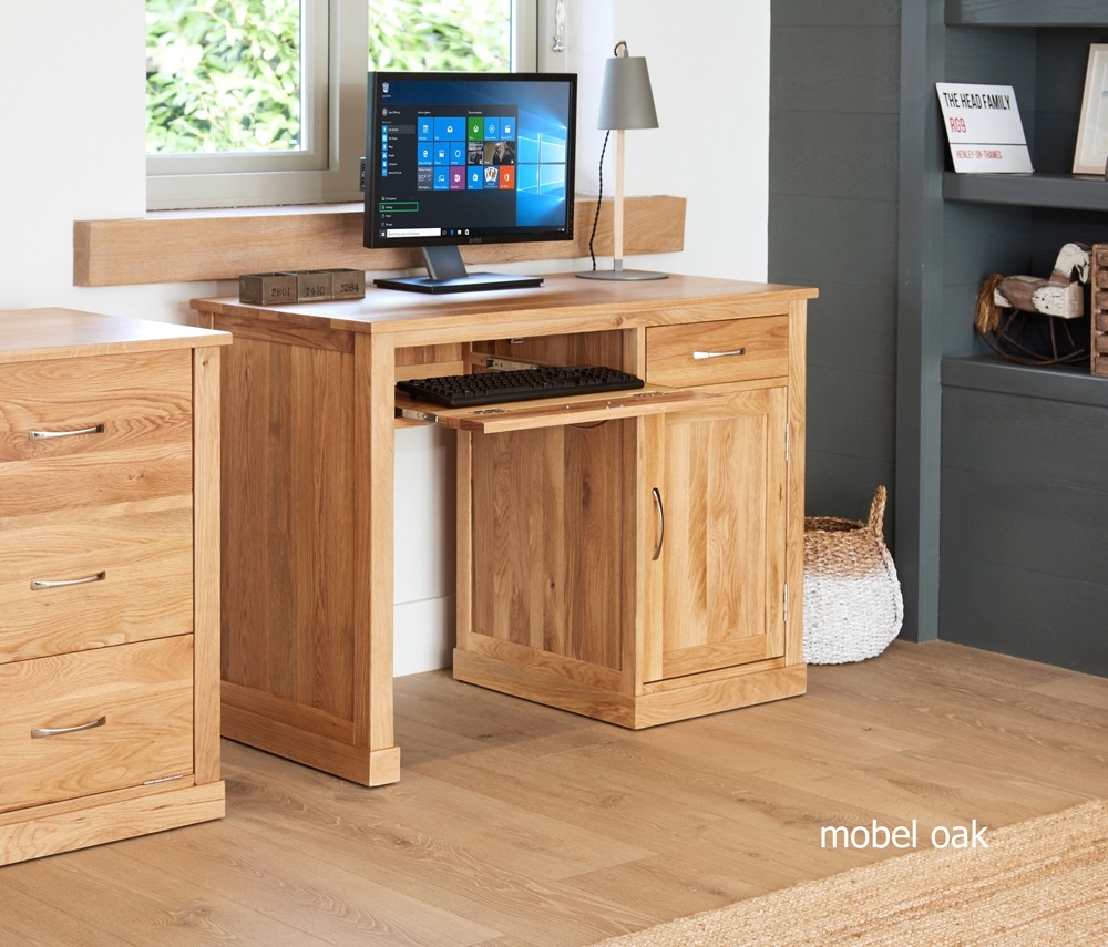 Baumhaus Mobel Oak Single Pedestal Computer Desk - Style Our Home