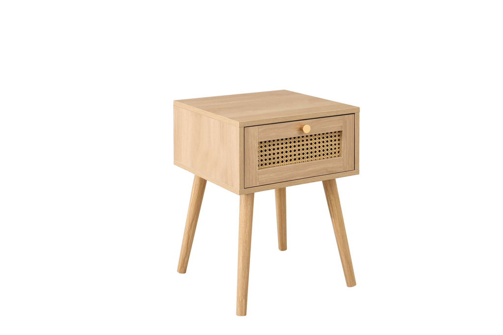 Croxley 1 Drawer Rattan Bedside Oak by Birlea | Style Our Home