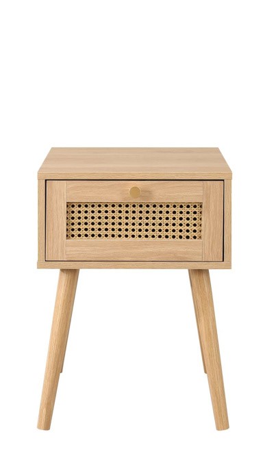 Croxley 1 Drawer Rattan Bedside Oak by Birlea | Style Our Home