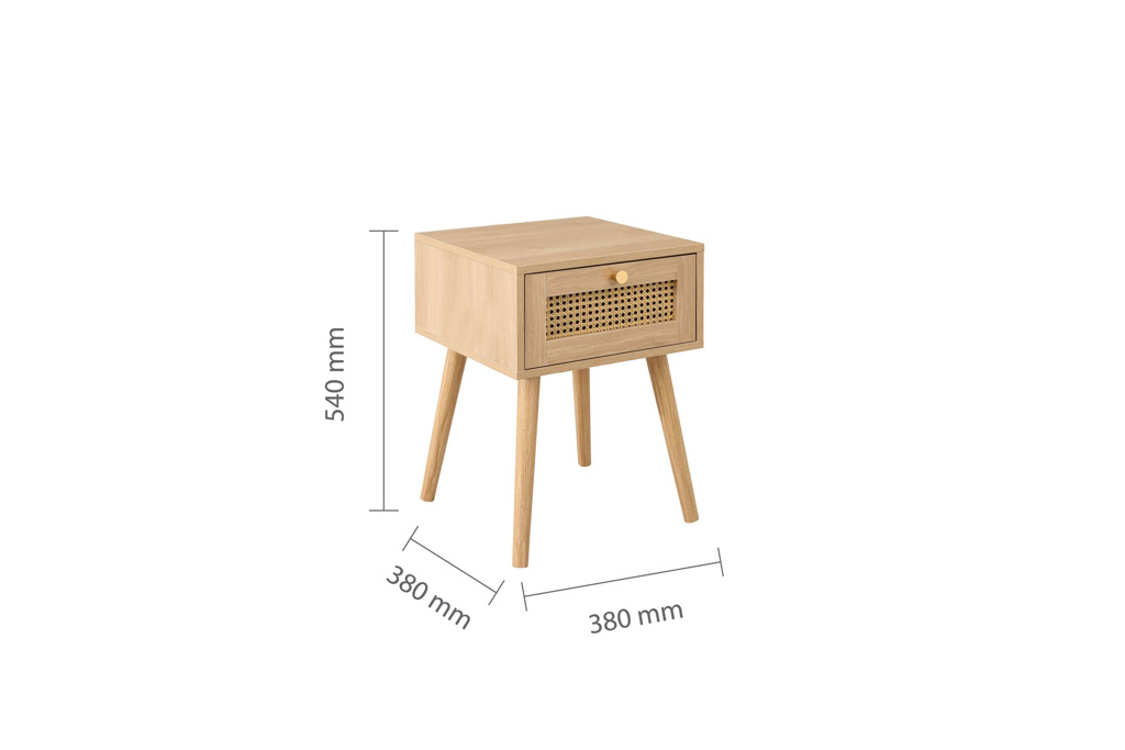 Croxley 1 Drawer Rattan Bedside Oak by Birlea | Style Our Home