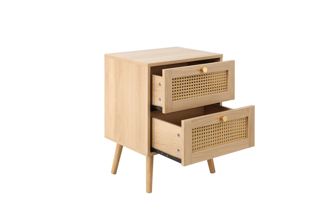 Croxley 2 Drawer Rattan Bedside Oak by Birlea | Style Our Home