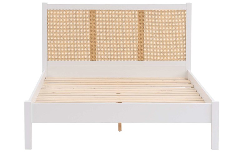 135cm Croxley Rattan Bed White by Birlea | Style Our Home
