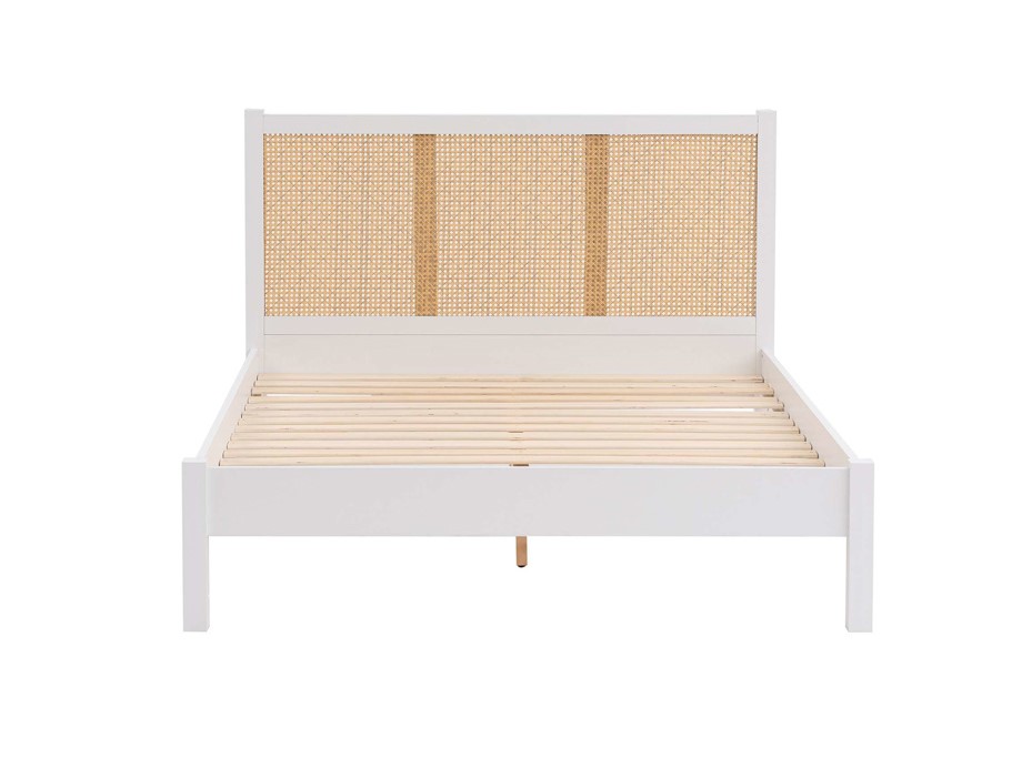 150cm Croxley Rattan Bed White by Birlea | Style Our Home