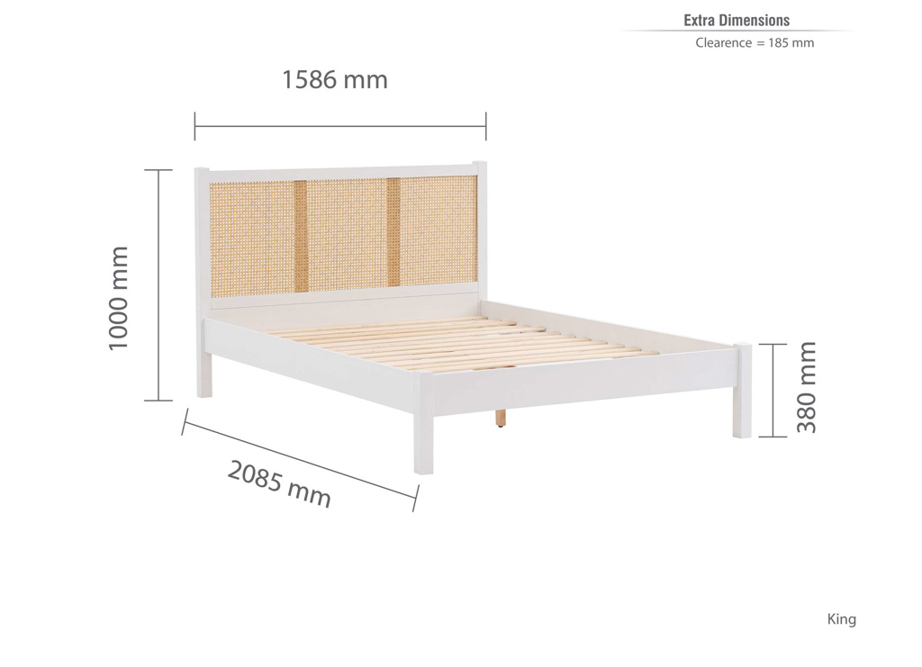 150cm Croxley Rattan Bed White by Birlea | Style Our Home