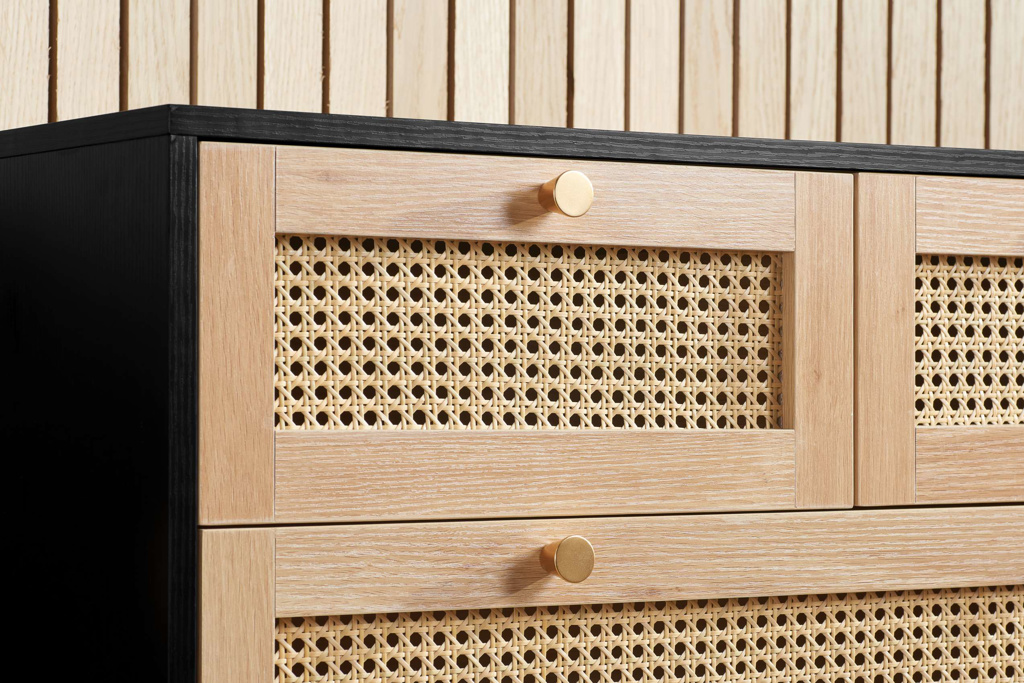 Croxley 5 Drawer Rattan Chest Black by Birlea | Style Our Home