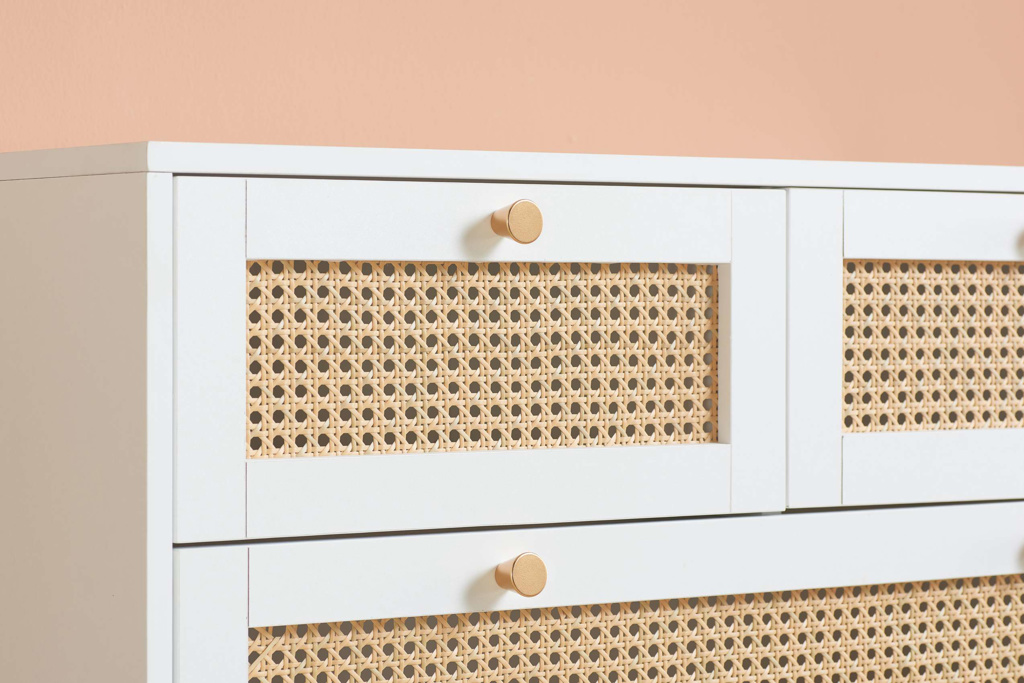 Croxley 7 Drawer Rattan Chest White by Birlea | Style Our Home