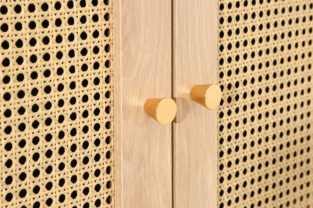 Croxley 2 Door 1 Drawer Rattan Wardrobe Black by Birlea | Style Our Home