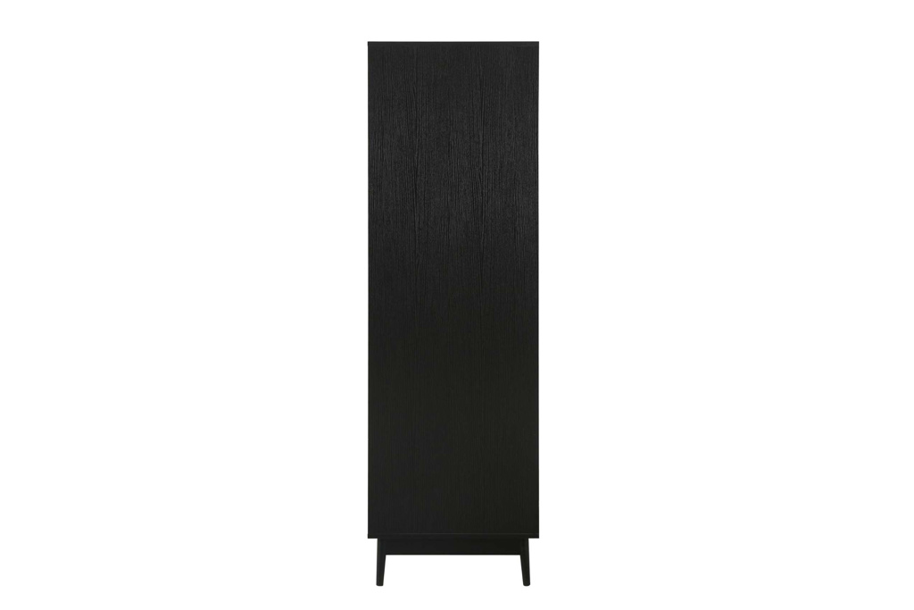 Croxley 2 Door 1 Drawer Rattan Wardrobe Black by Birlea | Style Our Home