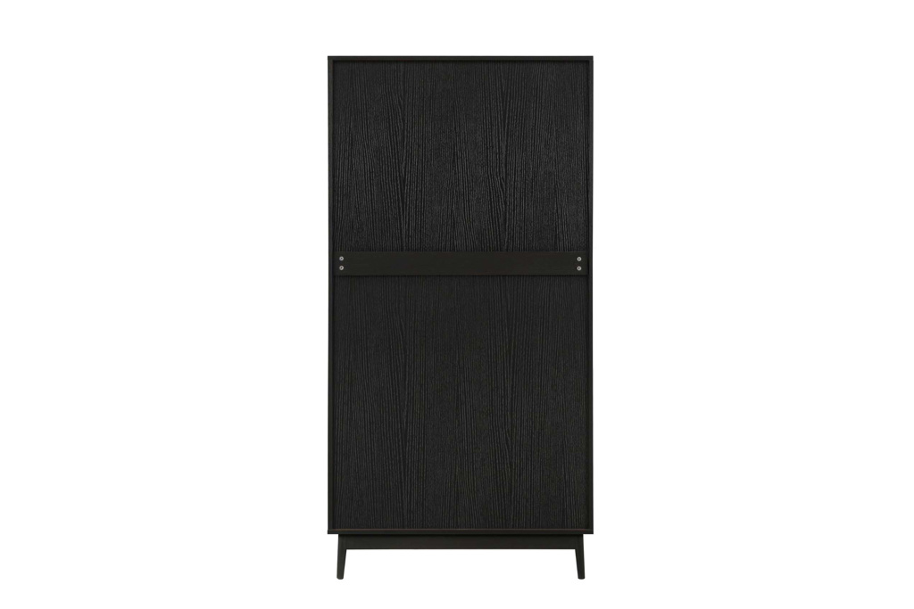 Croxley 2 Door 1 Drawer Rattan Wardrobe Black by Birlea | Style Our Home
