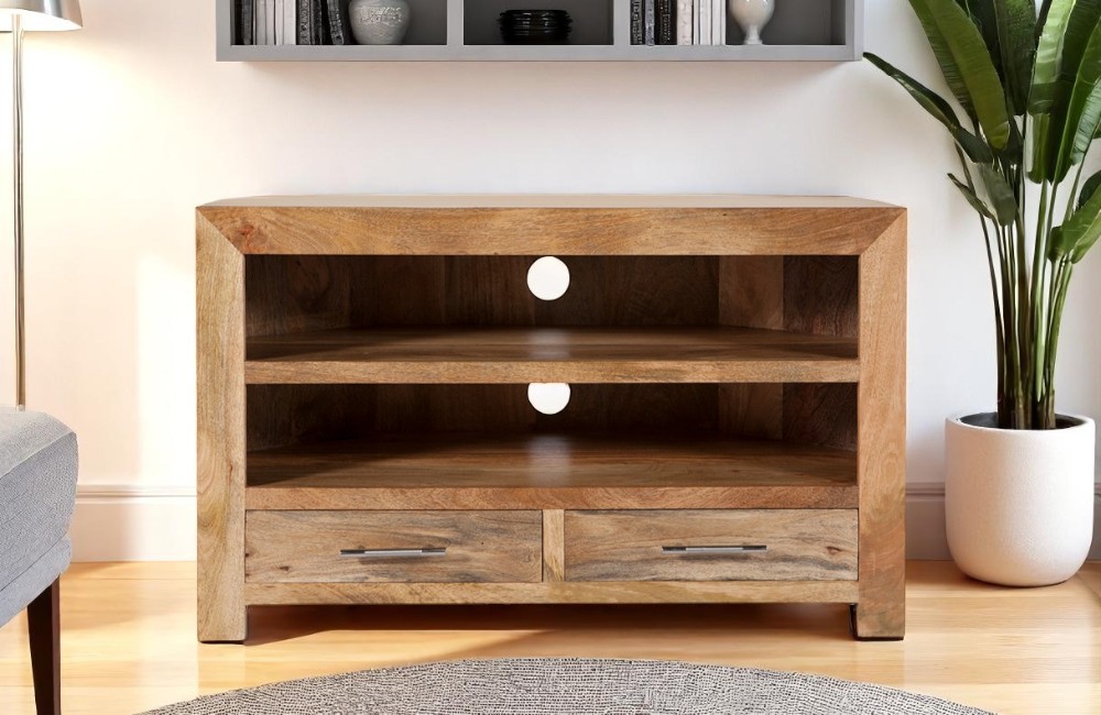 Mango Edge Corner TV Unit by Jali Editions  | Style Our Home