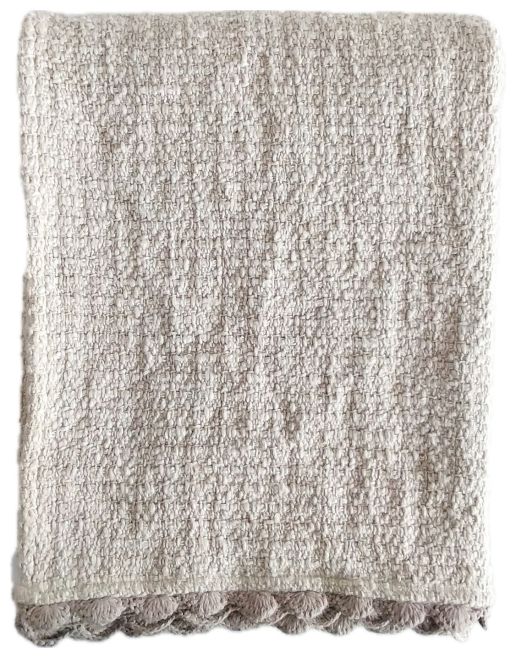 Tactile Poly Cotton Throw Natural by Malini | Style Our Home
