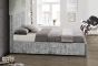 Hannover 5' Kingsize Ottoman Bed in Steel Crushed Velvet