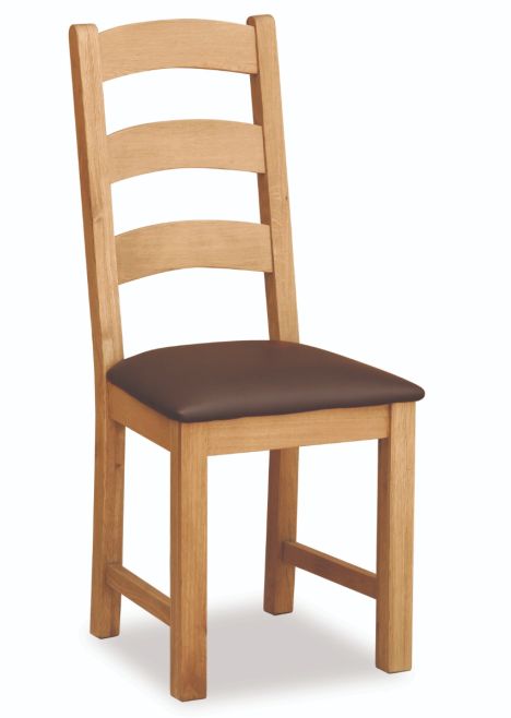 Salisbury Lite Ladder Dining Chair with Brown PU by Condell/Global Home Group | Style Our Home