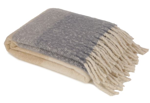 Coastal Stripe Throw On Faux Mohair by Malini | Style Our Home