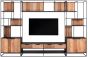Cosmo 2 Doors Open Racks TV Wall Element Bookcase