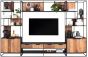 Cosmo 2 Doors Open Racks TV Wall Element Bookcase