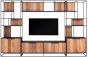 Cosmo 2 Doors Open Racks TV Wall Element Bookcase