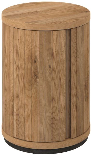 Vega Rustic Oak & Peppercorn Round Lamp Table by Bentley Designs | Style Our Home