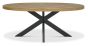 Ellipse Rustic Oak 6 Seater Table & 6 Cezanne Dark Grey Faux Leather Chairs - Black Legs by Bentley Designs | Style Our Home