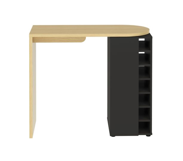 Roll Light Oak (Melamine) / Pure Black Bar Table | Style Our Home
