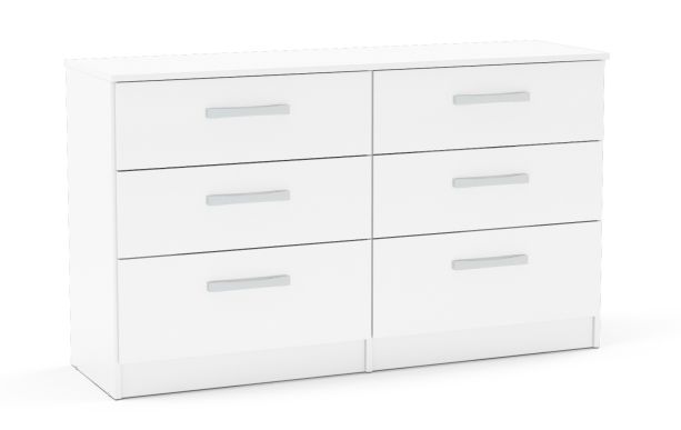 Lynx White 6 Drawer Chest