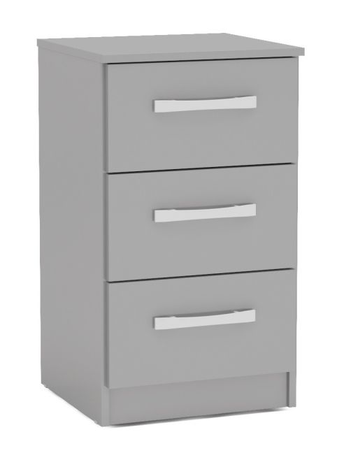 Lynx Grey 3 Drawer Bedside