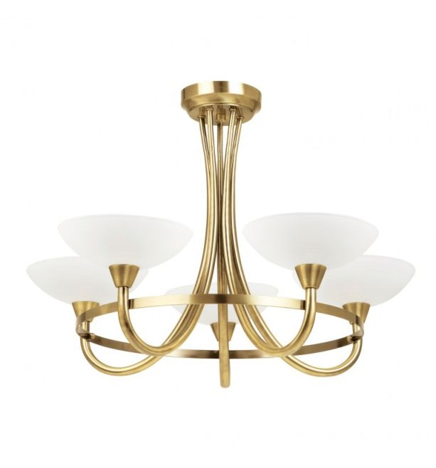 Cagney 5 Ceiling Lamp Antique Brass