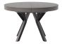 Rondo Extendable Round Dining Table with Black Legs - Grey Oak