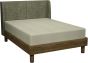 Vega Knotty Oak & Weathered Oak Upholstered Bedstead King 150cm - Pearl Velvet Fabric by Bentley Designs | Style Our Home