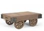 Reclaimed Wooden Coffee Table on Wheels