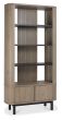 Vega Grey Oiled Oak & Peppercorn Display Unit by Bentley Designs | Style Our Home