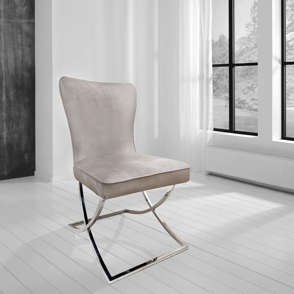 Hugo Taupe Chair by Indus Valley
