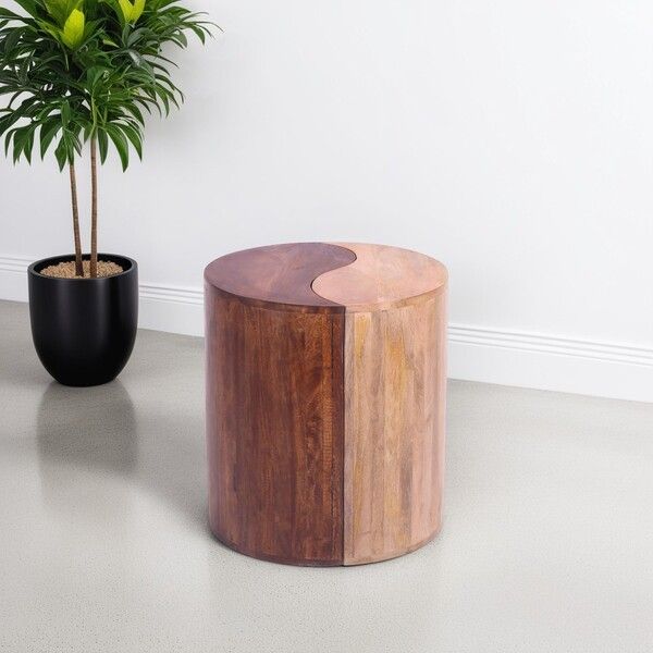 Dual-Tone Round Side Table by Indus Valley