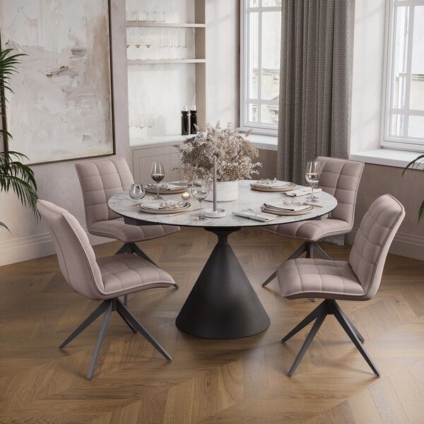 Round Ceramic Table 3mm With Conical Base by Indus Valley