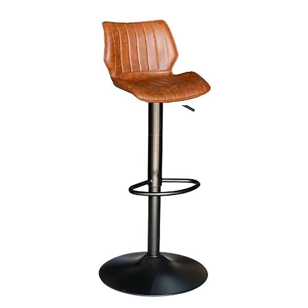 Alfa Gas Lift Bar Stool Vegan Leather Tan SET OF 2 by Monologue | Style Our Home