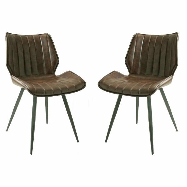 Alfa Bounce Dining Chair Vegan Chestnut SET OF 2 by Monologue | Style Our Home